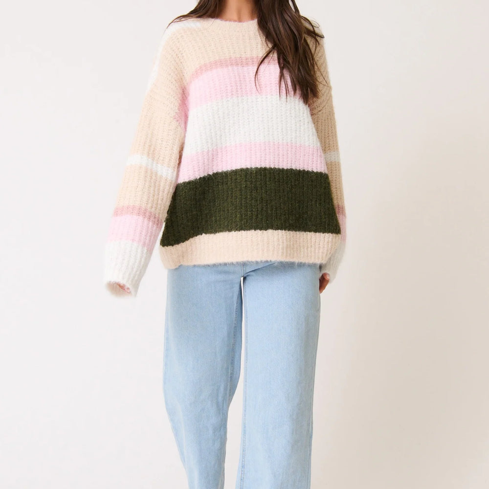 
                  
                    Kai Knit Sweater - Khaki Stripe
                  
                