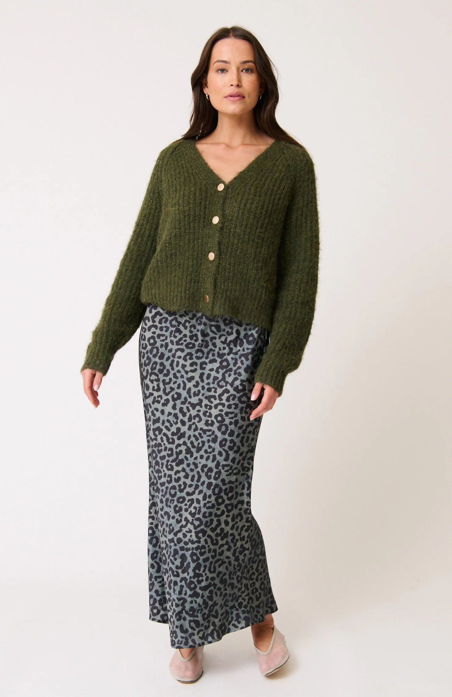 
                  
                    Millie Slip Skirt - Green Leopard
                  
                