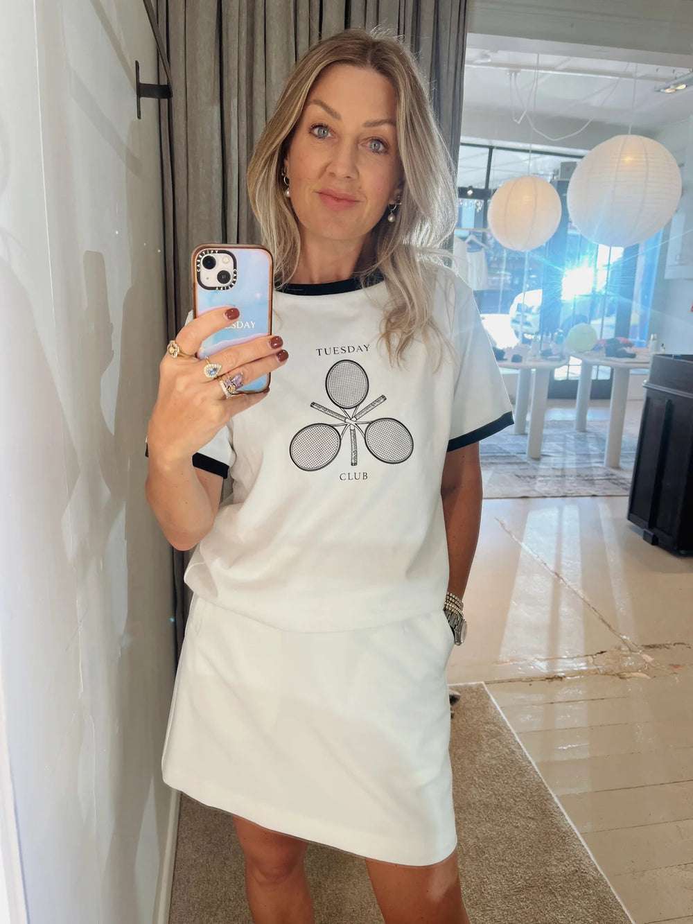 Emili Mini Skirt | Porcelain