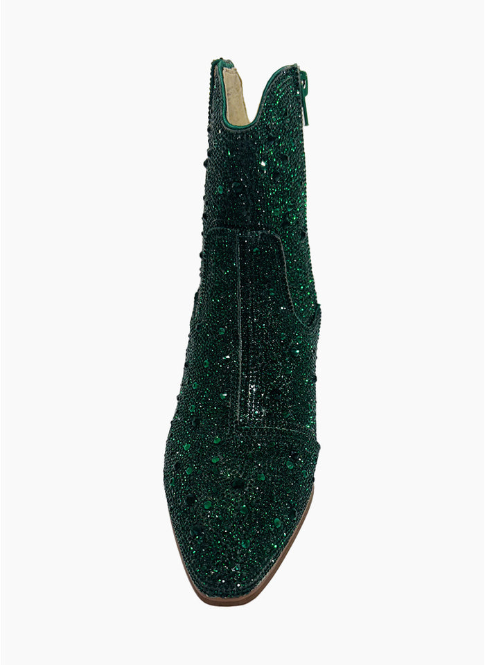 
                  
                    Wagon Jewel Fabric Ankle Boots -Emerald
                  
                