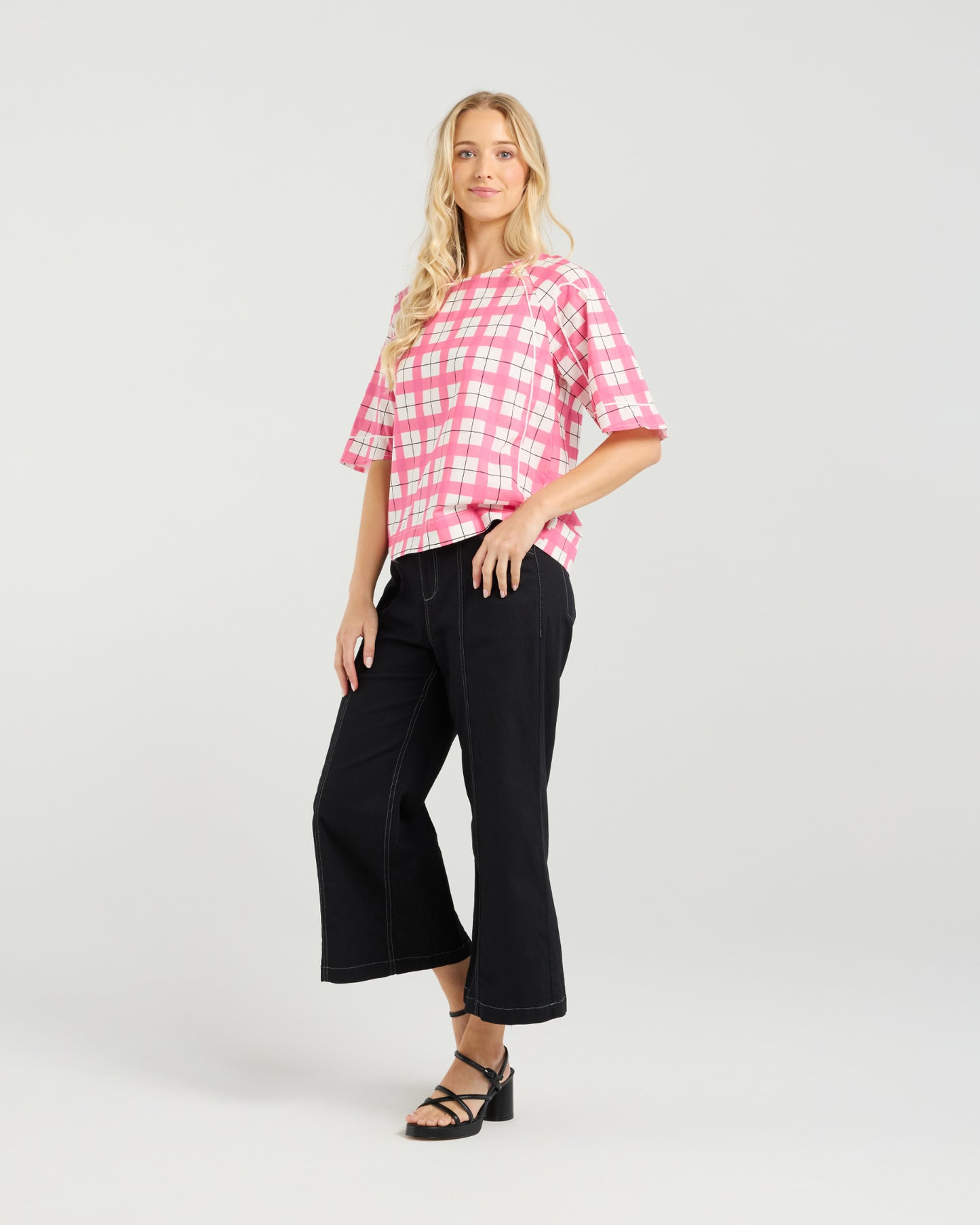 
                  
                    Mila Top-Pink Gridlock
                  
                