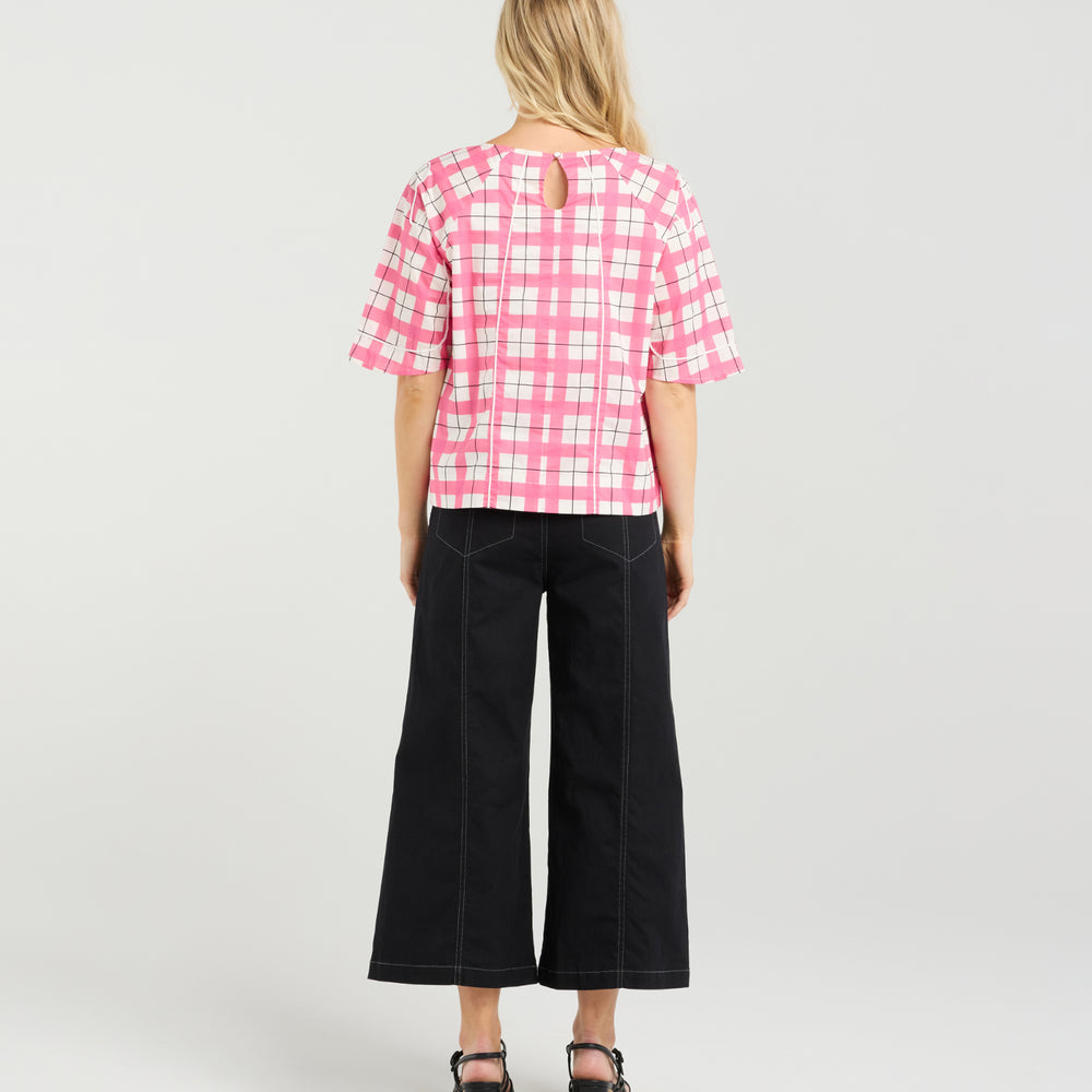 
                  
                    Mila Top-Pink Gridlock
                  
                
