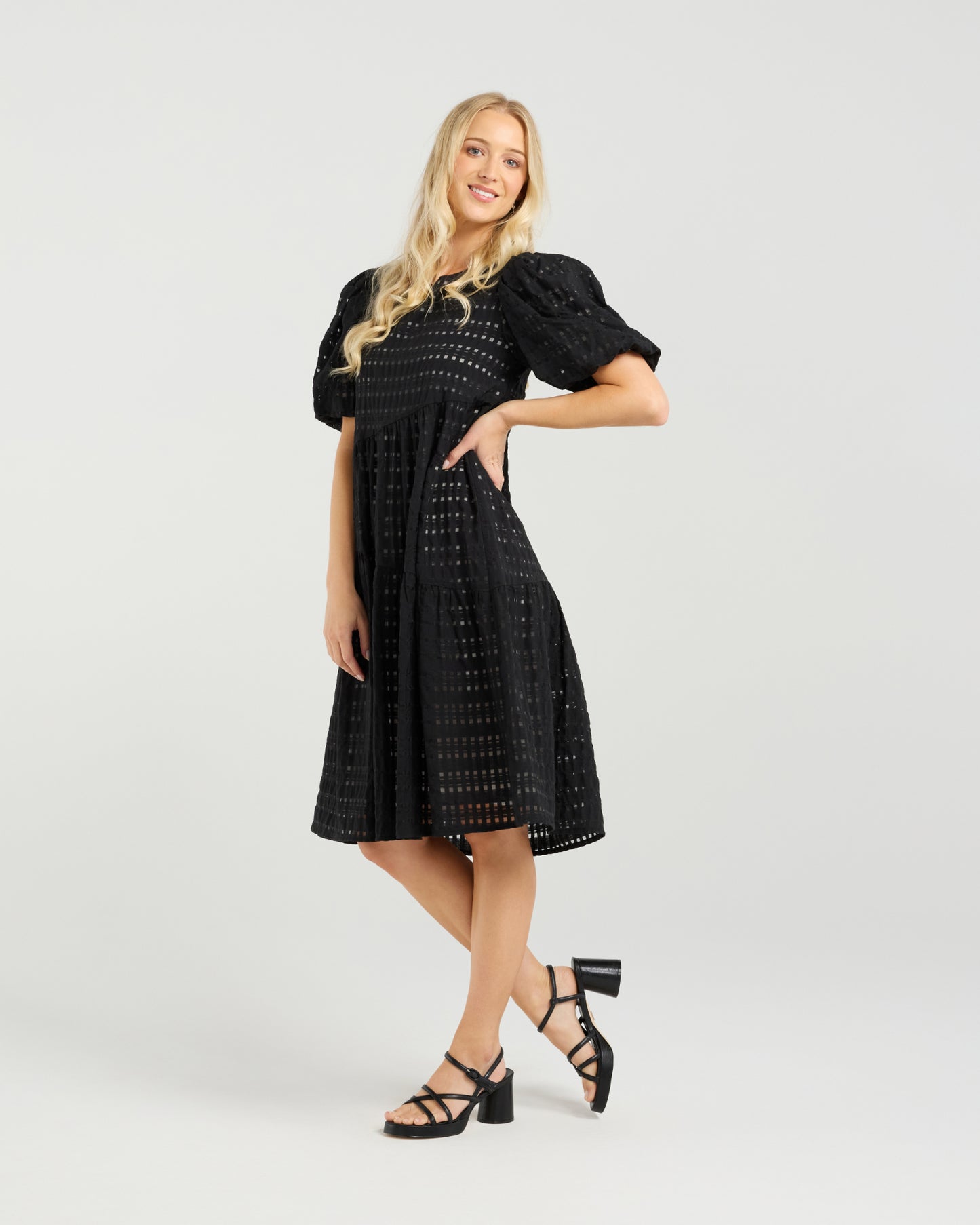 
                  
                    Becks Dress-Noir Check
                  
                