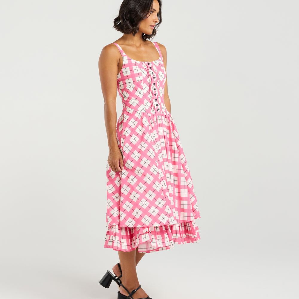 
                  
                    Lily Dress-Pink Gridlock
                  
                