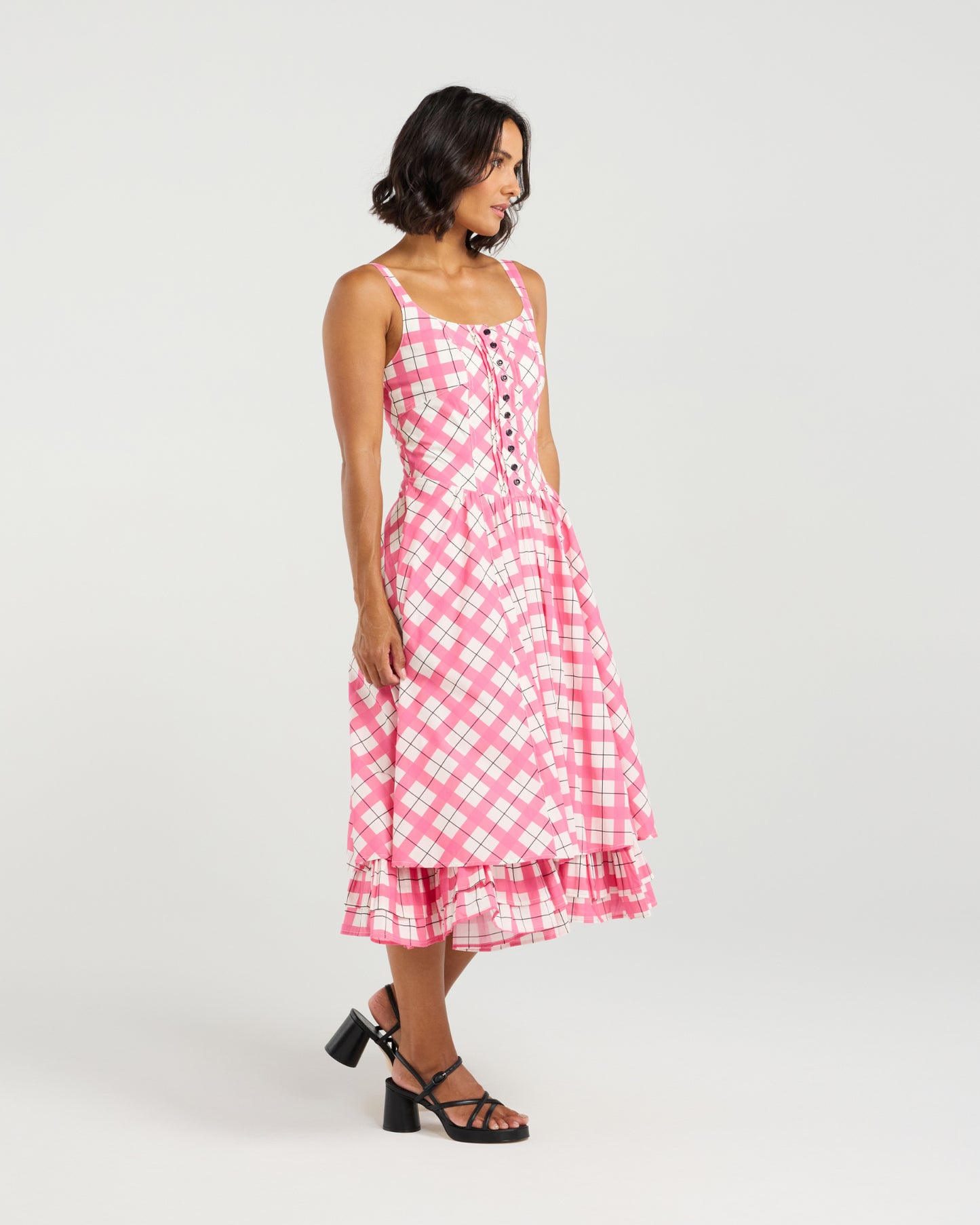 
                  
                    Lily Dress-Pink Gridlock
                  
                