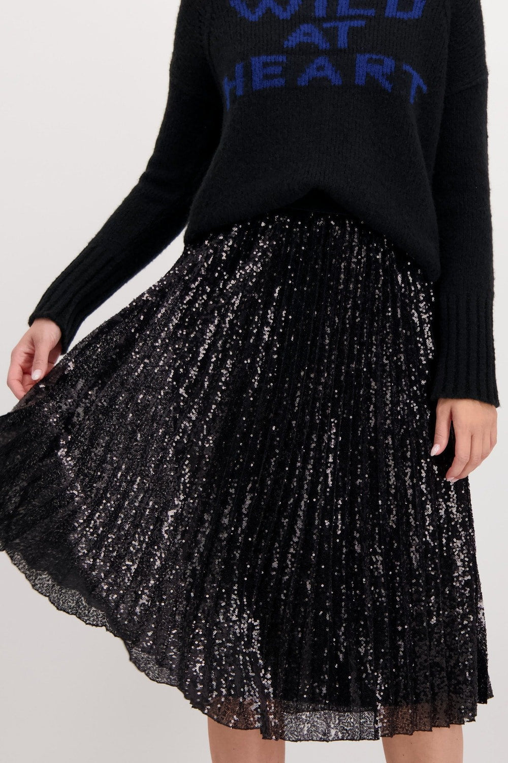 Monari Black sequin Midi Skirt 806547