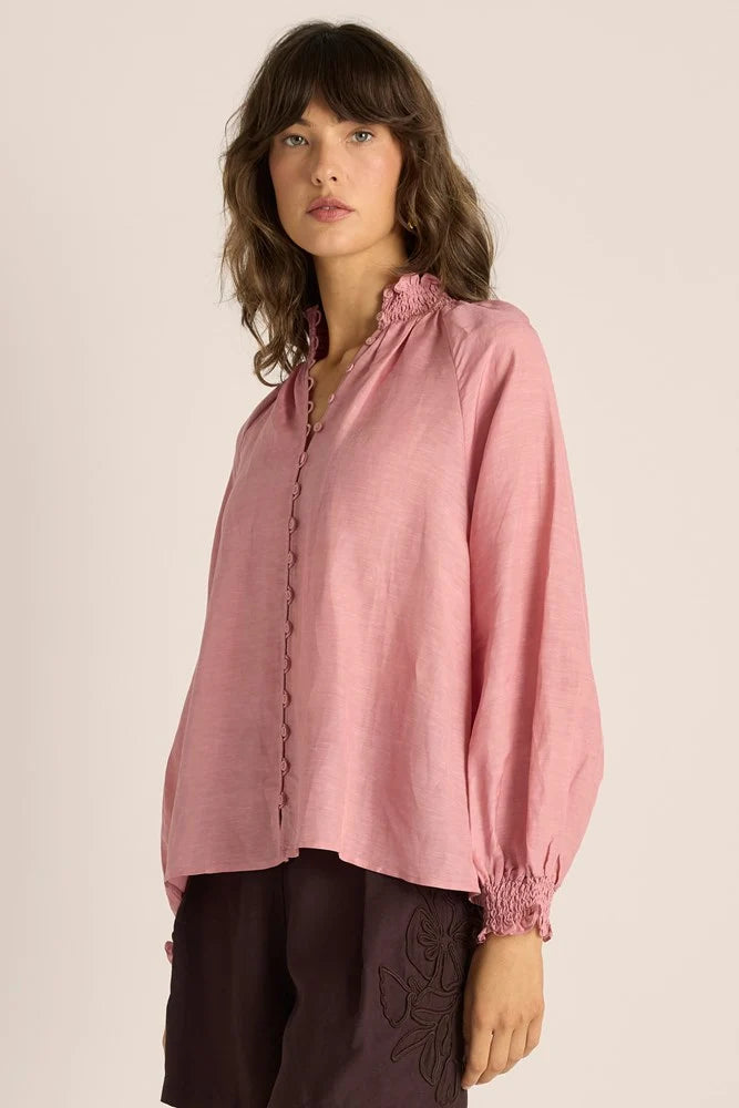 
                  
                    LANI SHIRRED BLOUSE-DUSTY ROSE
                  
                