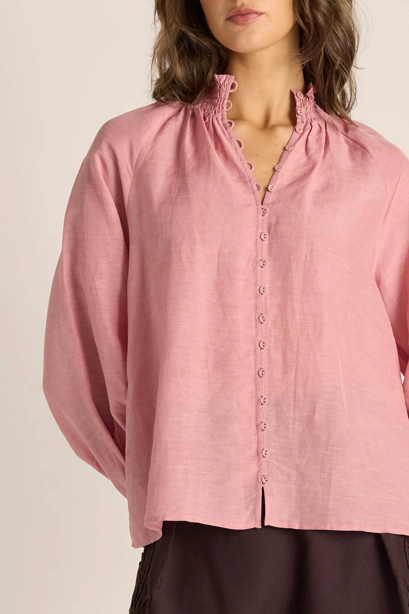
                  
                    LANI SHIRRED BLOUSE-DUSTY ROSE
                  
                