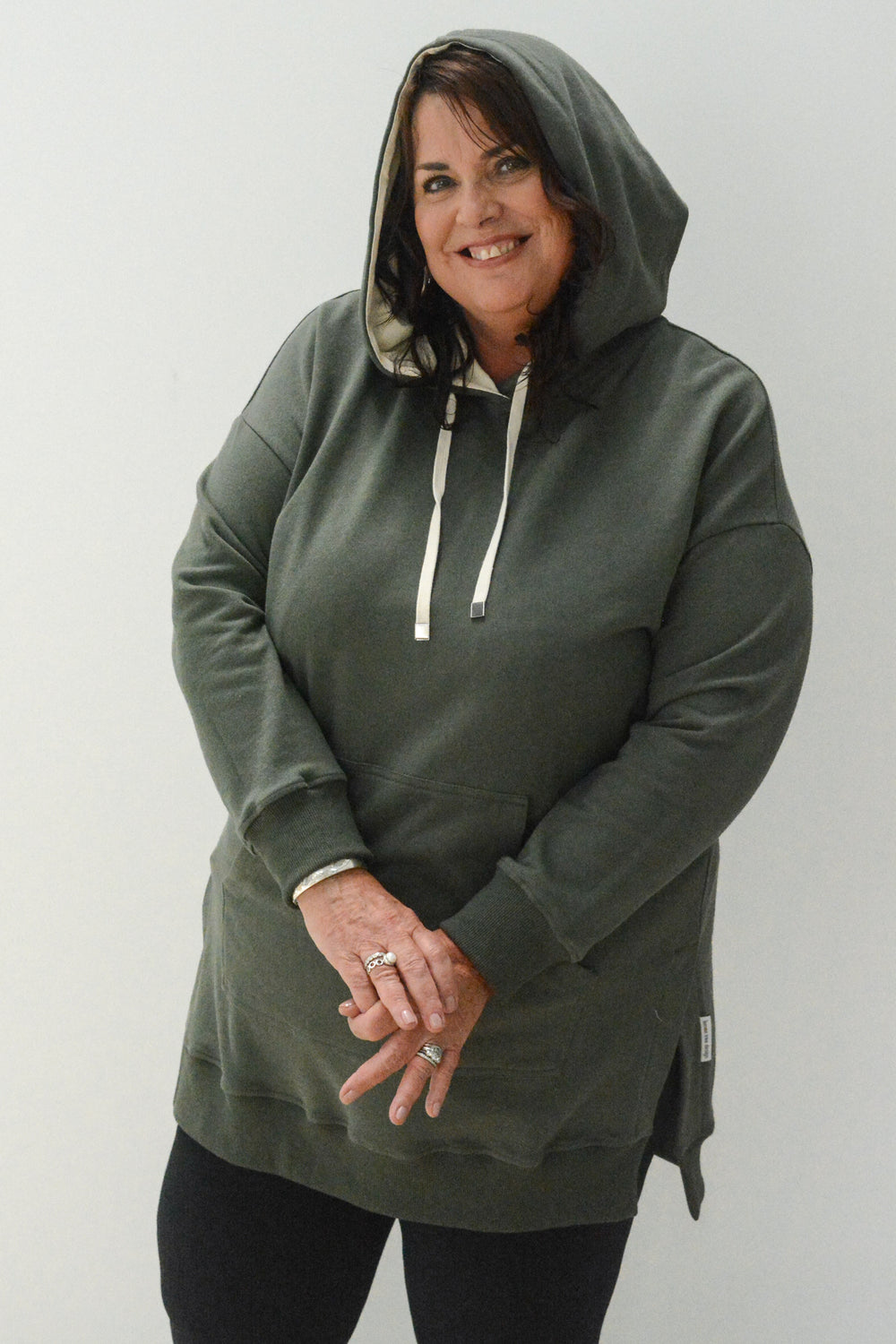 Cozy Up Long Womens Hoodie-Green -Pre Order due Early May