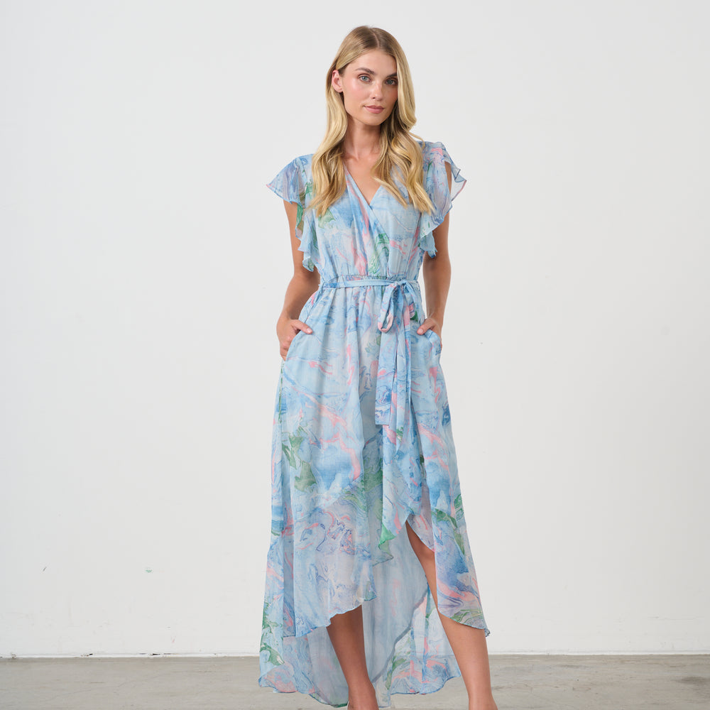 
                  
                    HF2641 WRAP DRESS-FLUTTER SLEEVE
                  
                