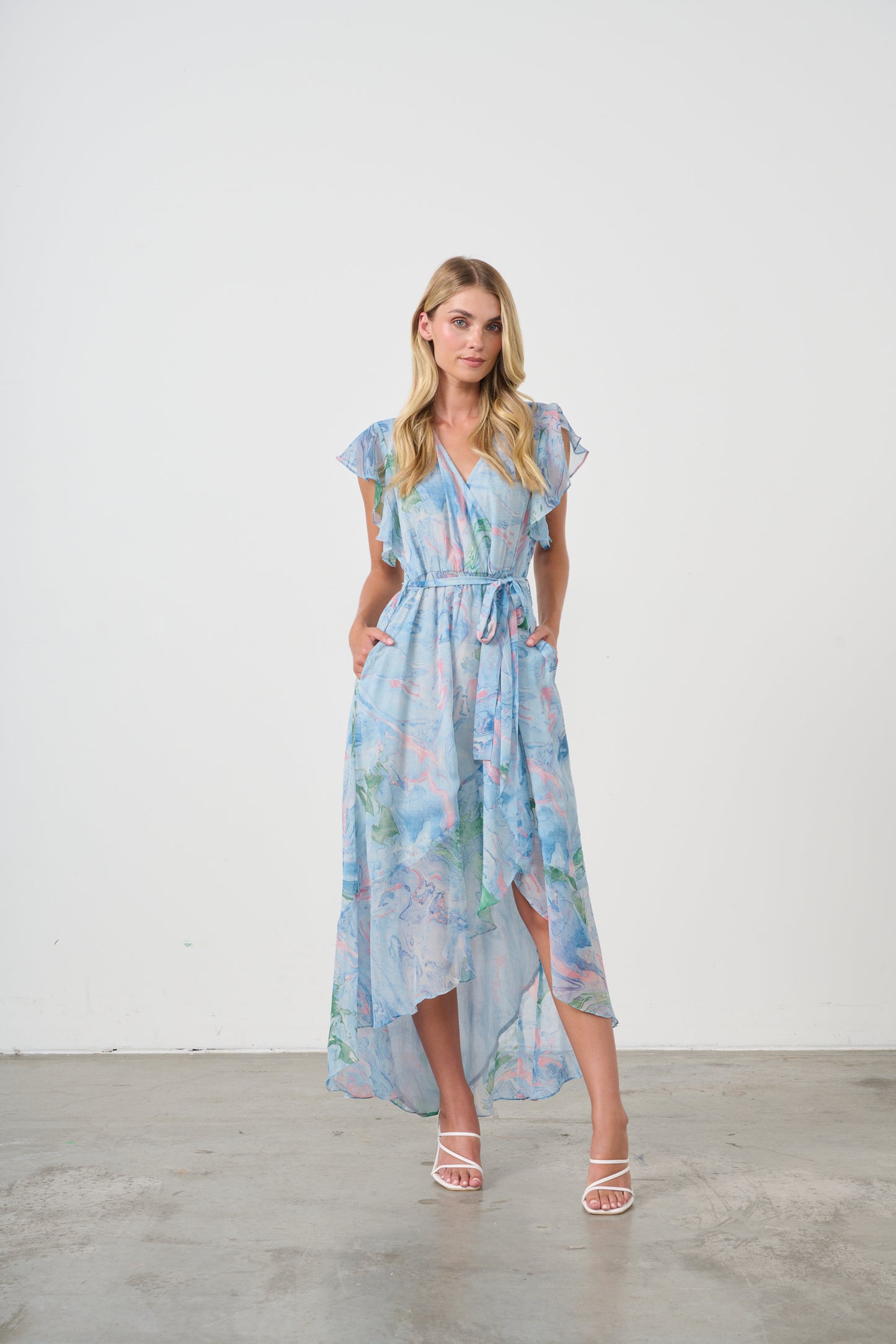 
                  
                    HF2641 WRAP DRESS-FLUTTER SLEEVE
                  
                