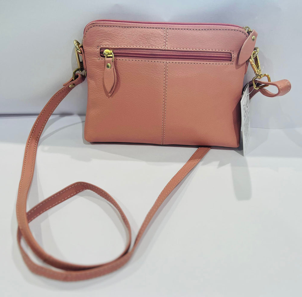 Baron Leather Crossbody Handbag Baby pink 2544