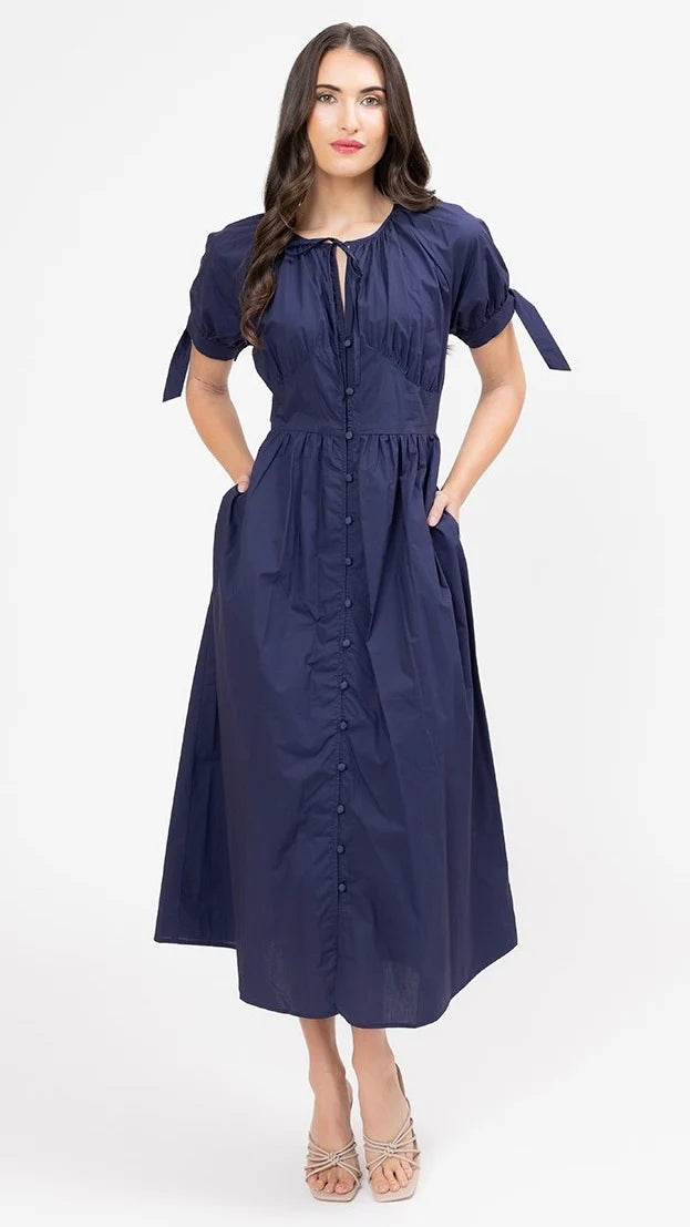 Eternity v neck midi dress - Navy
