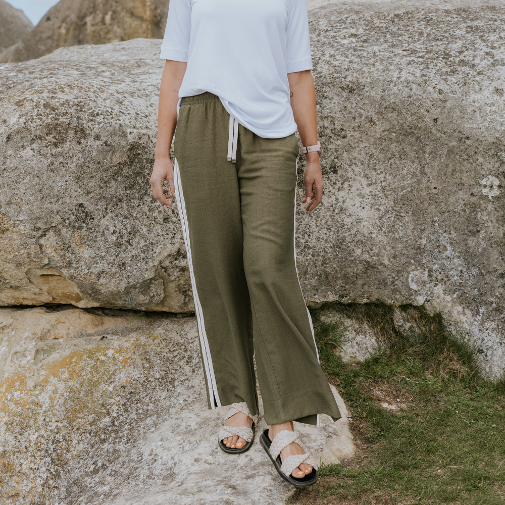 Indiana Women's Wide Leg Pants - Bonsai-Pre order due 8 September