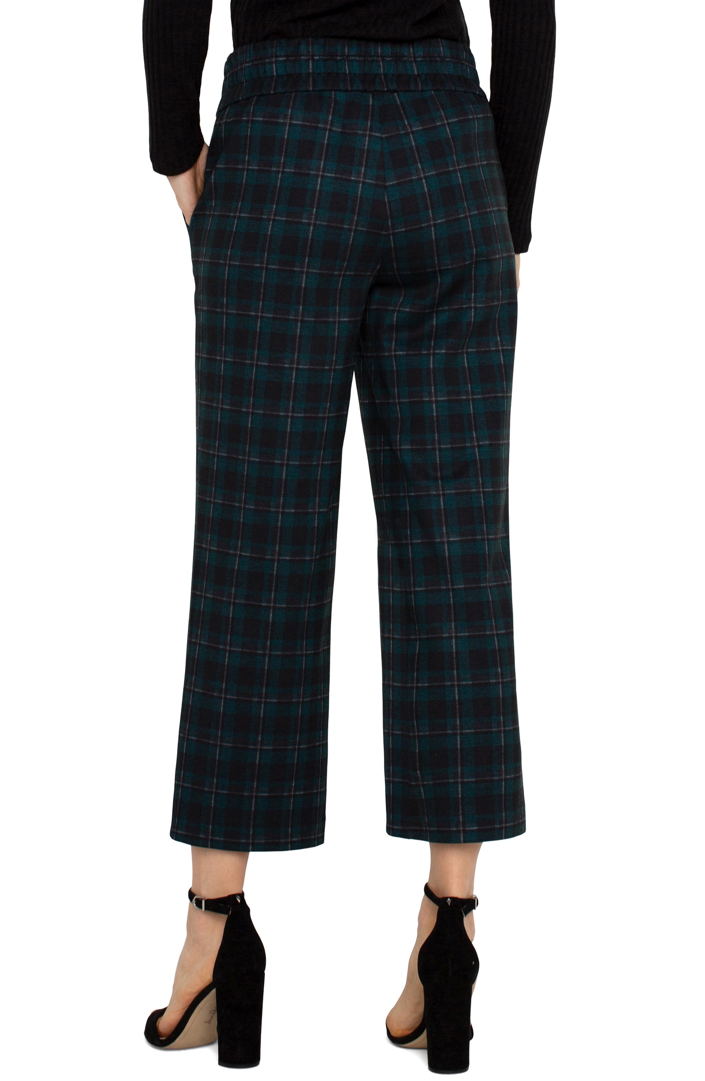 
                  
                    Mable Pull on crop straight - Forest plaid
                  
                