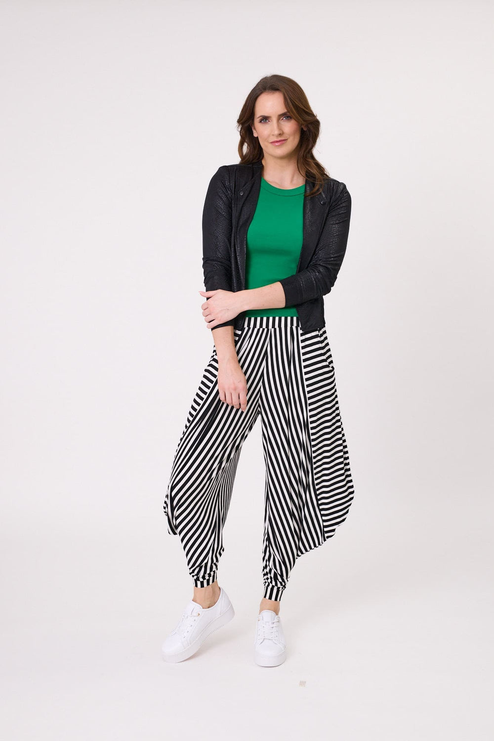 Lenka Pant -Black/White stripe