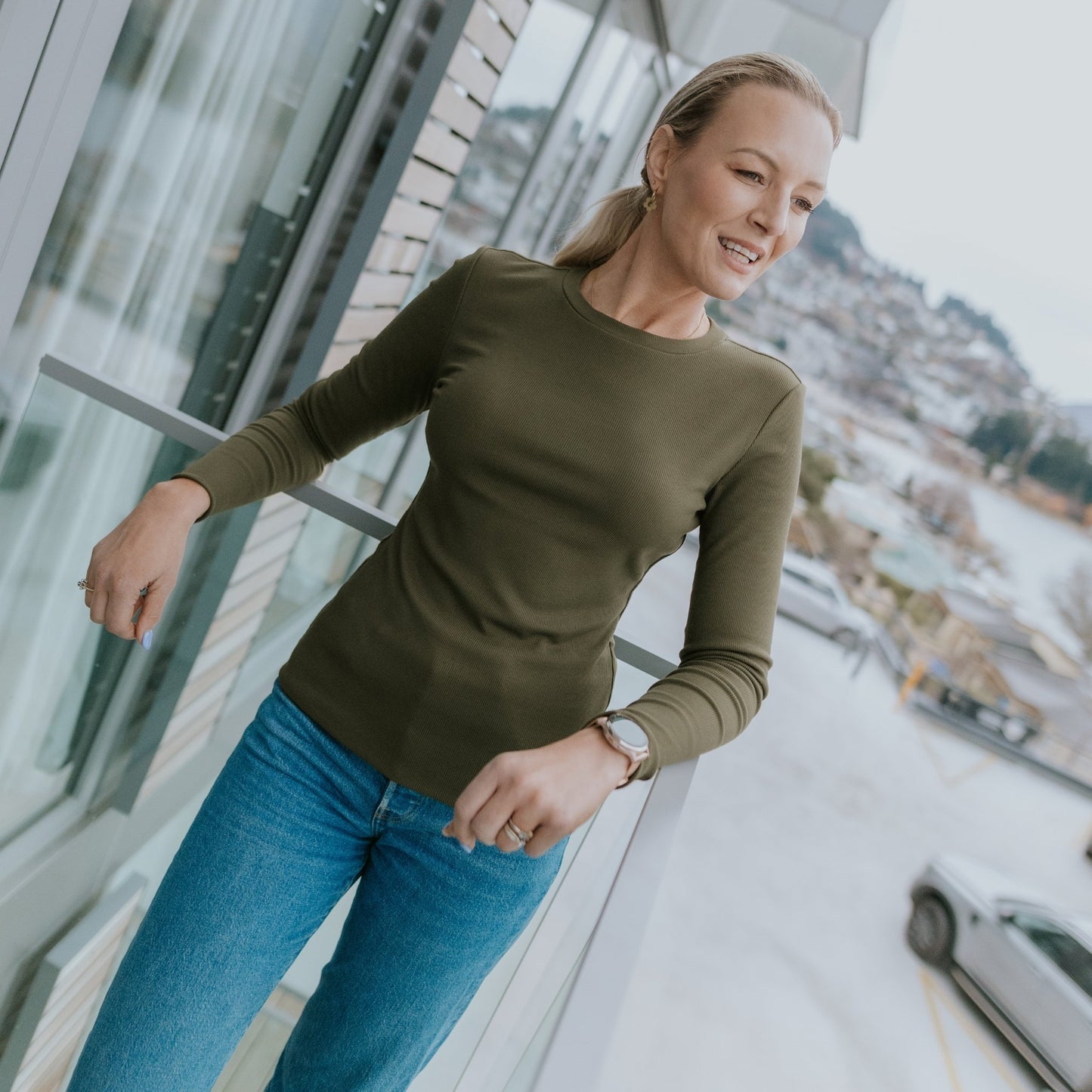 
                  
                    Lina long sleeve rib knit -Bonsai
                  
                