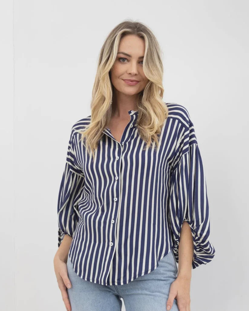 Bronte Shirt-Blue stripe