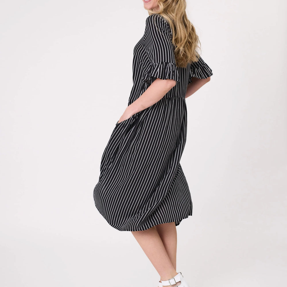 
                  
                    Madonna Dress -Black White Stripe
                  
                