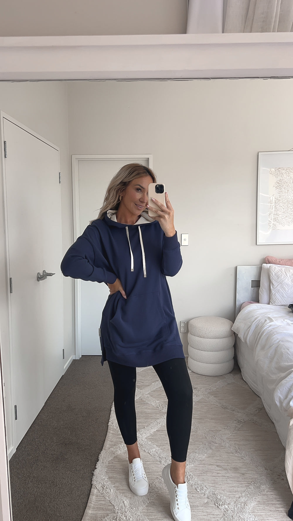 Cozy Up Long Womens Hoodie-Navy -Pre Order due Early May