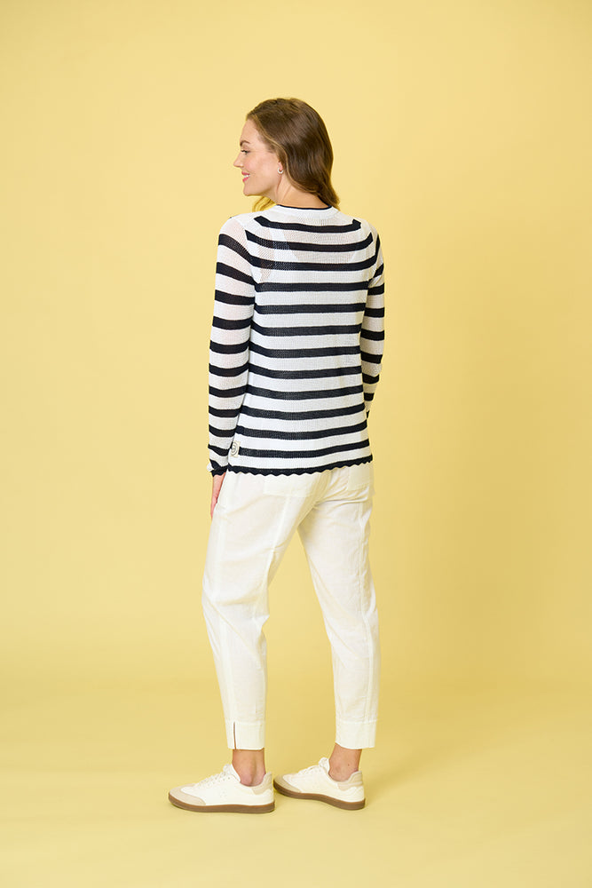 
                  
                    Bay view sweater-white/navy stripe
                  
                