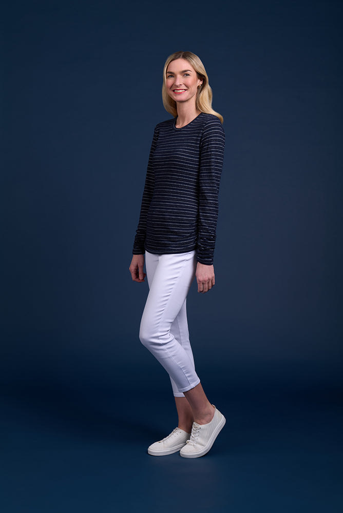 
                  
                    Robinson Top Stripe-Navy/White
                  
                