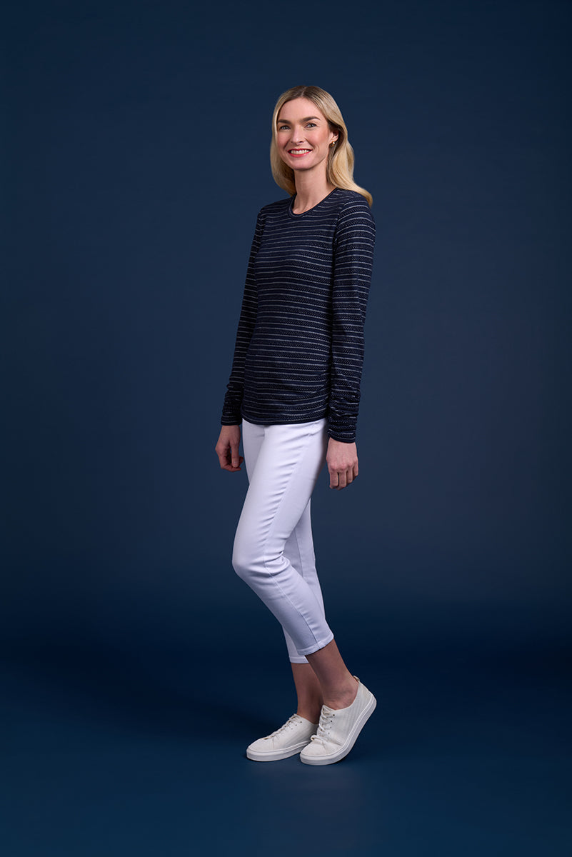 
                  
                    Robinson Top Stripe-Navy/White
                  
                