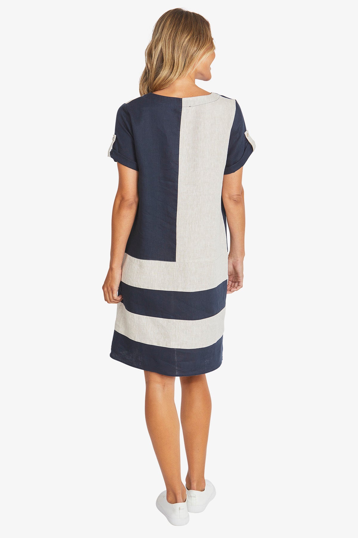 
                  
                    HOLLIE DRESS-NATURAL/NAVY LINEN
                  
                