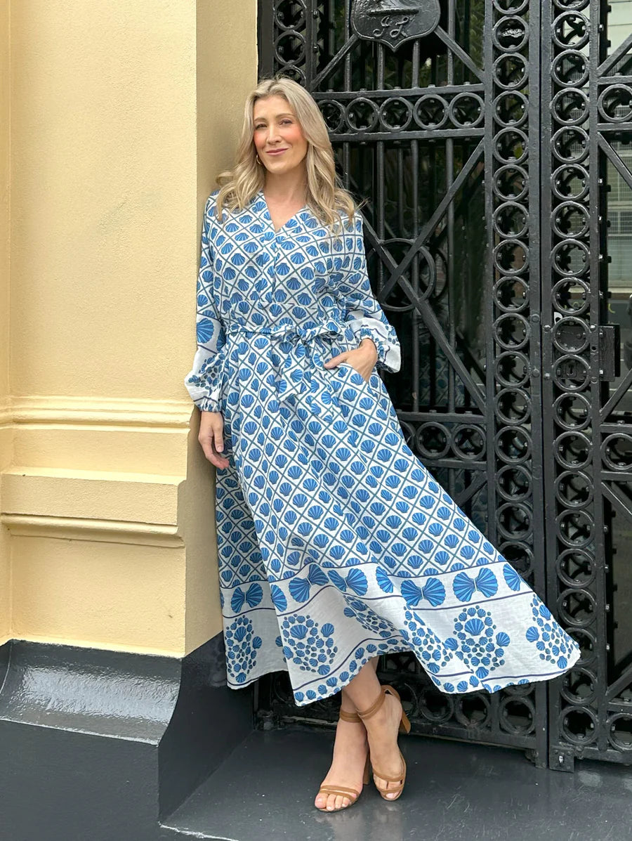 CAPRI DRESS - BLUE SEASHELL