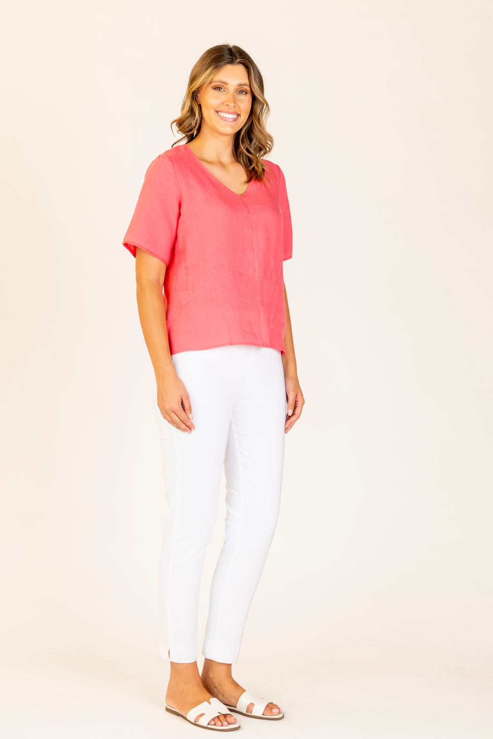 S536.270 LUX DANI V NECK TOP-MELON