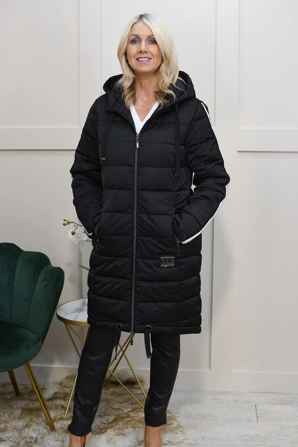 Monari  Black Padded 'Yes' Coat 808246