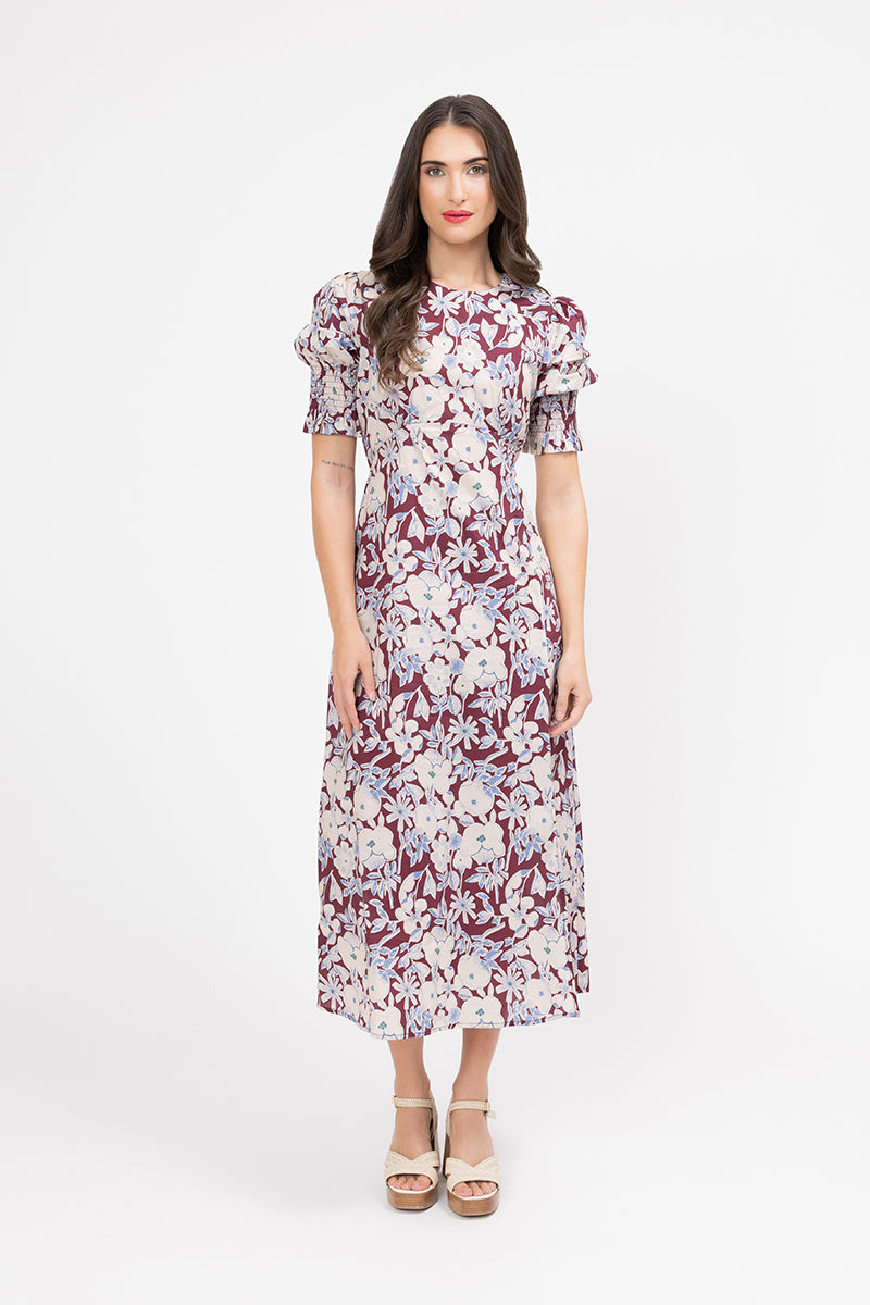 SUNSET DRESS-Merlot Field