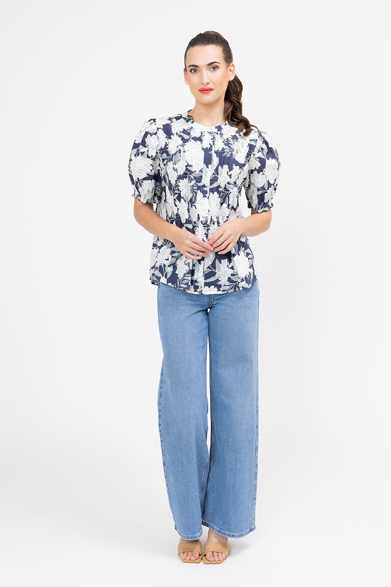 
                  
                    BONITA BLOUSE-MIDNIGHT SAGE
                  
                