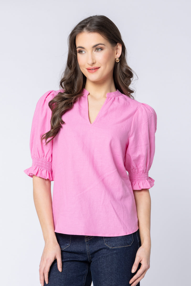 RELAXED BUTTERFLY TOP-BUBBLEGUM