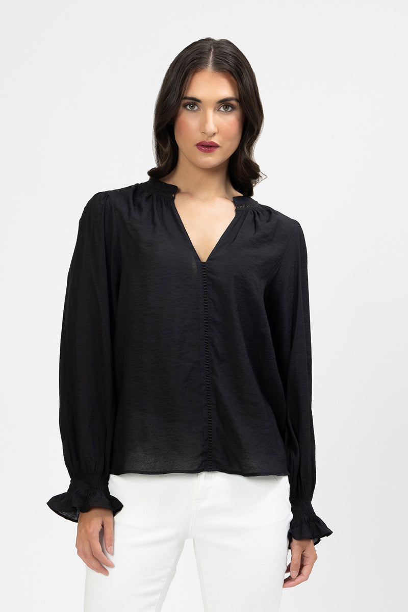 Addyson LS Top-Black Texture