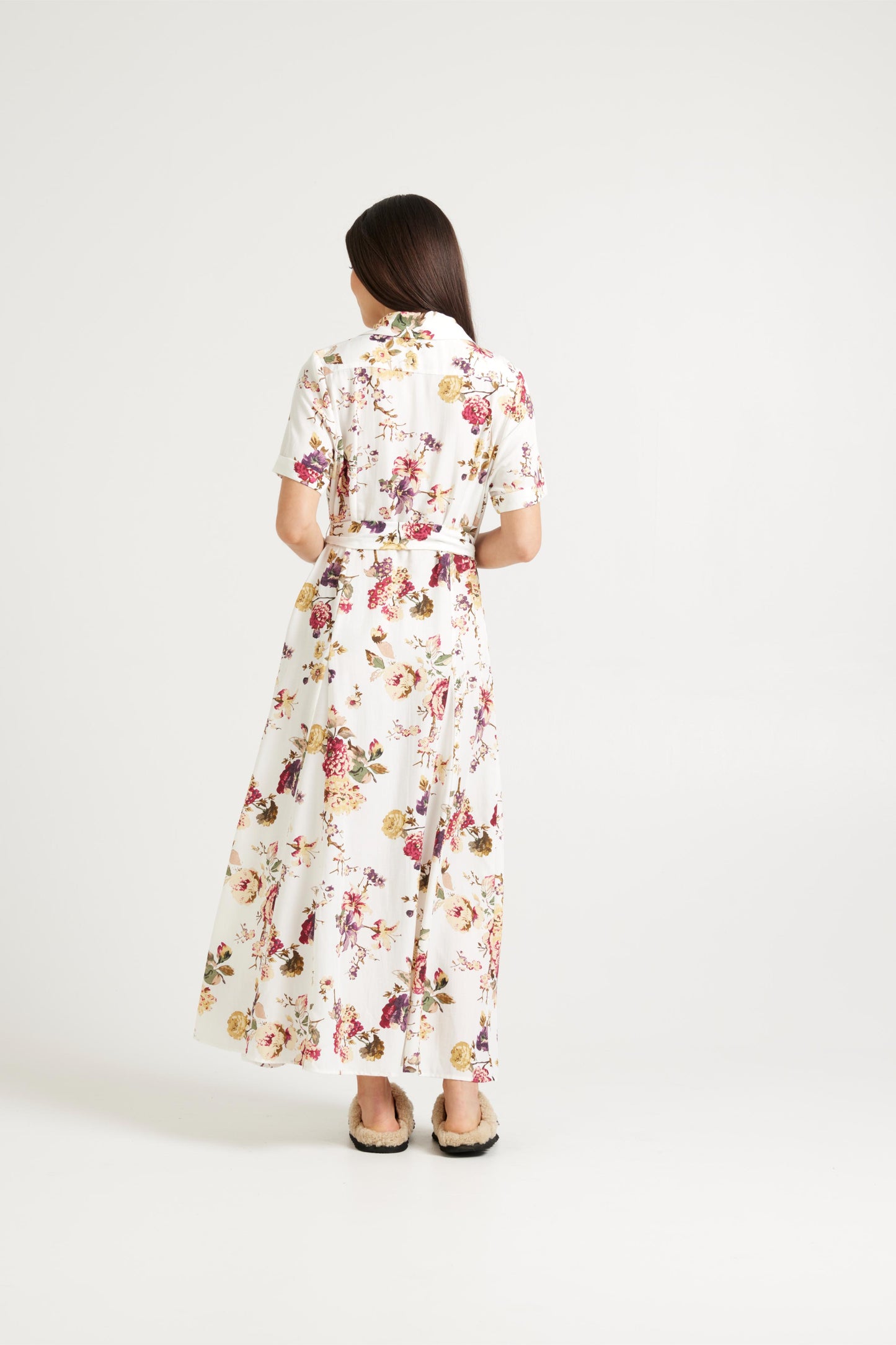
                  
                    Godet shirt dress-vintage floral
                  
                