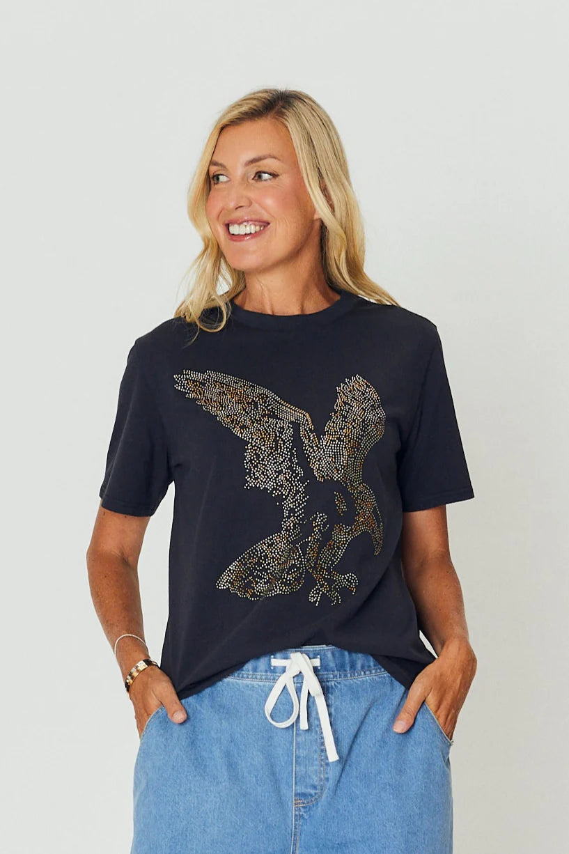 LANA VINTAGE TEE-BLACK EAGLE