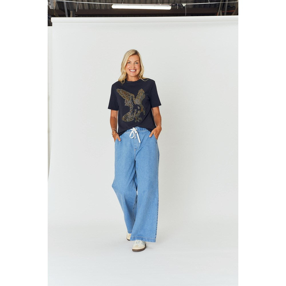 LANA VINTAGE TEE-BLACK EAGLE
