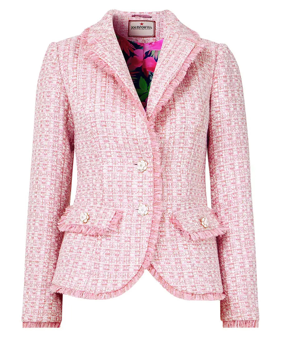 
                  
                    Claudette Floral Fastening Tweed Jacket
                  
                