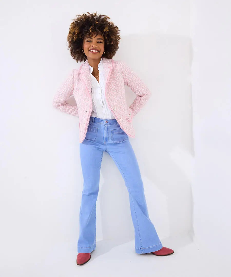 
                  
                    Claudette Floral Fastening Tweed Jacket
                  
                