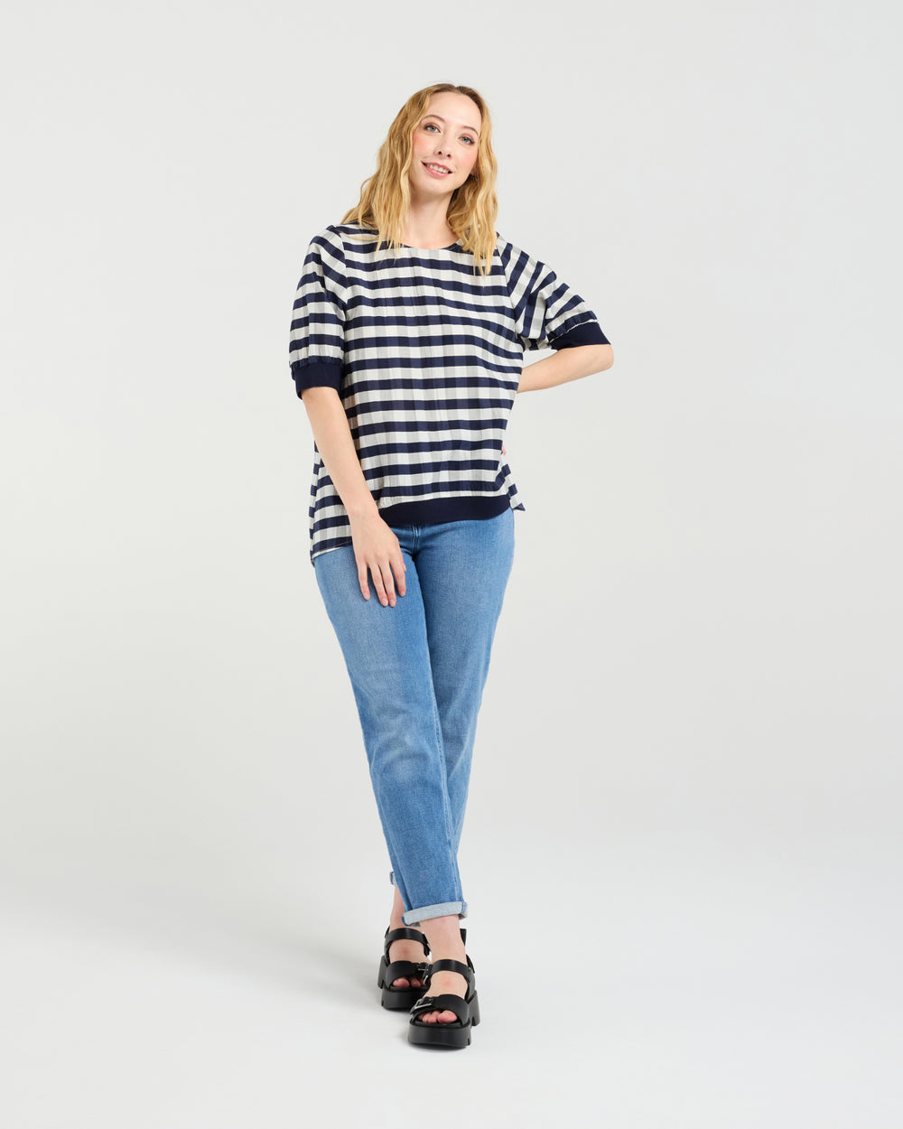 Havana Top-Navy Check