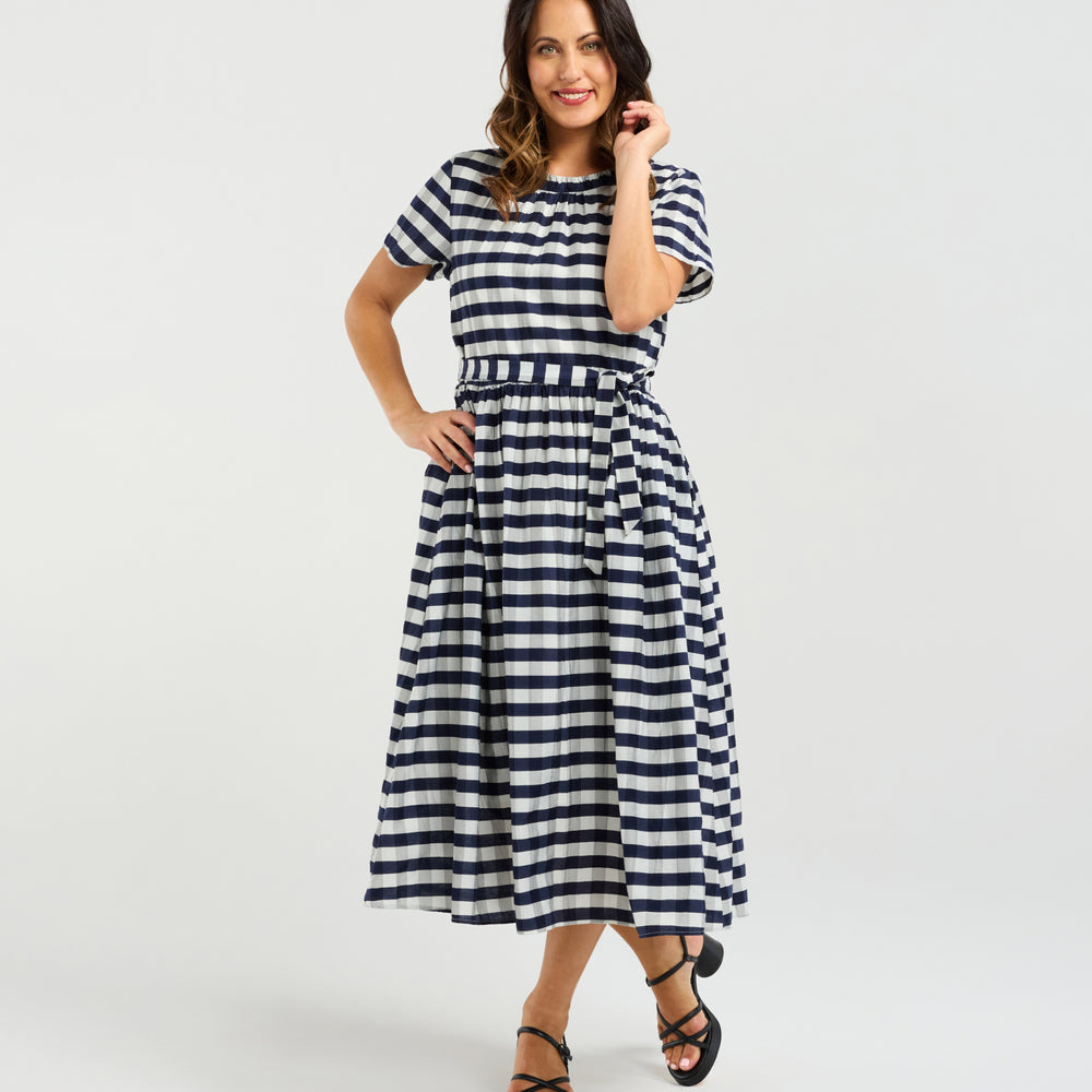 
                  
                    Scarlett Dress-Navy Check
                  
                