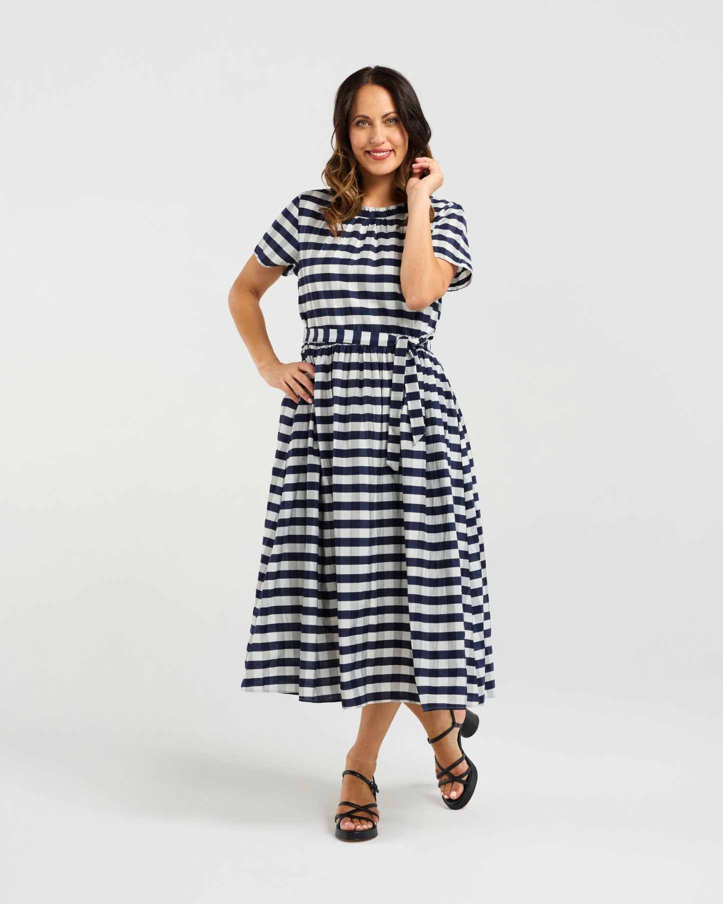 
                  
                    Scarlett Dress-Navy Check
                  
                