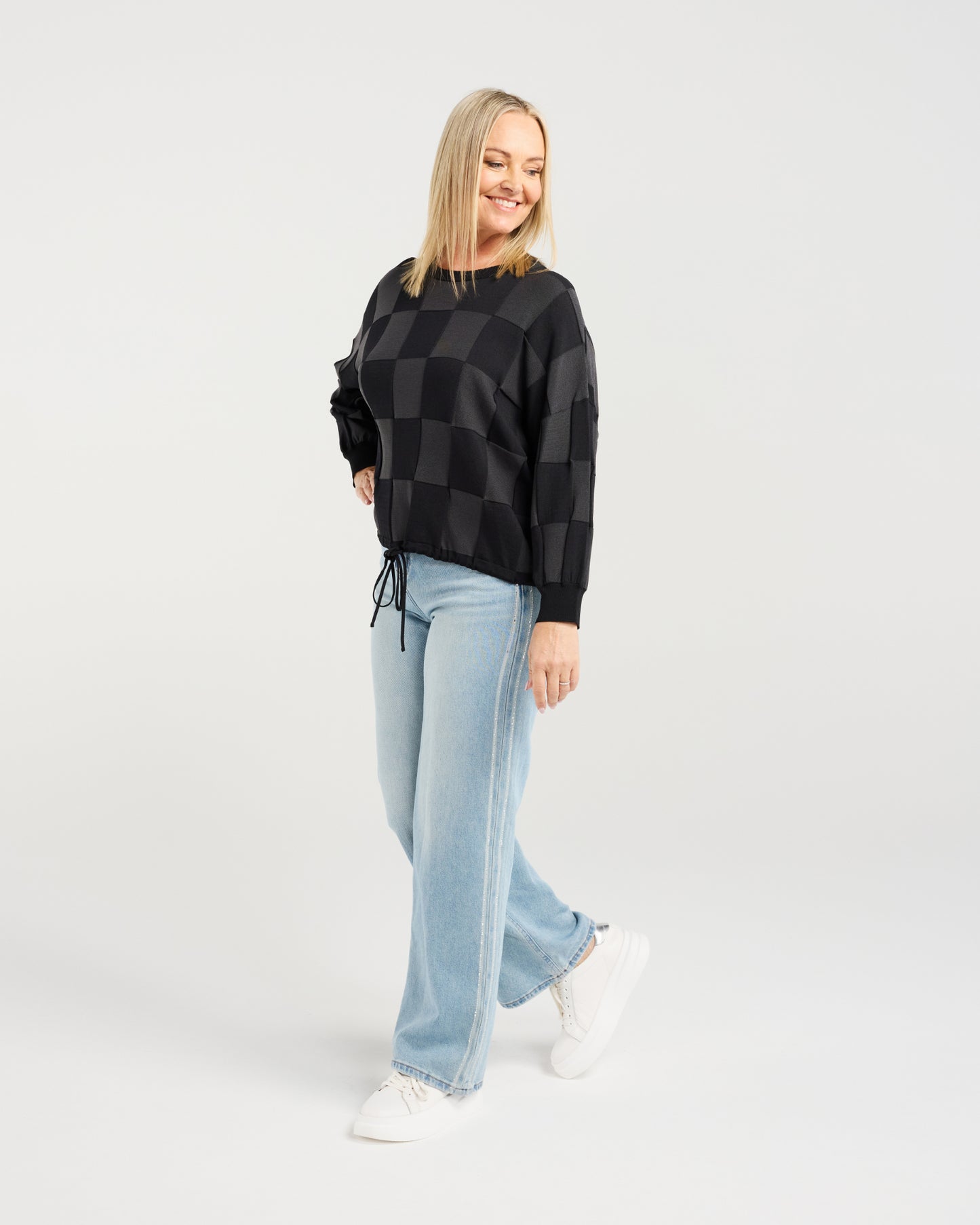 
                  
                    Amaris Knit -Grey Check
                  
                