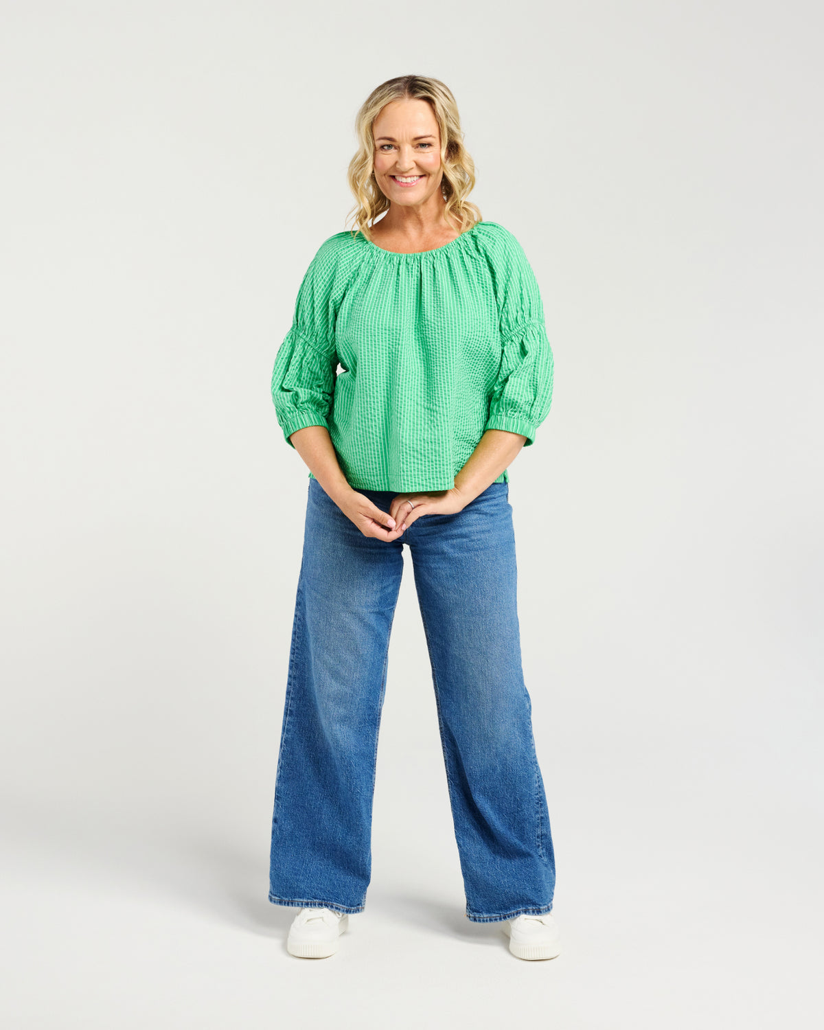 
                  
                    ZAFINA CAITLIN TOP-GREEN STRIPE
                  
                