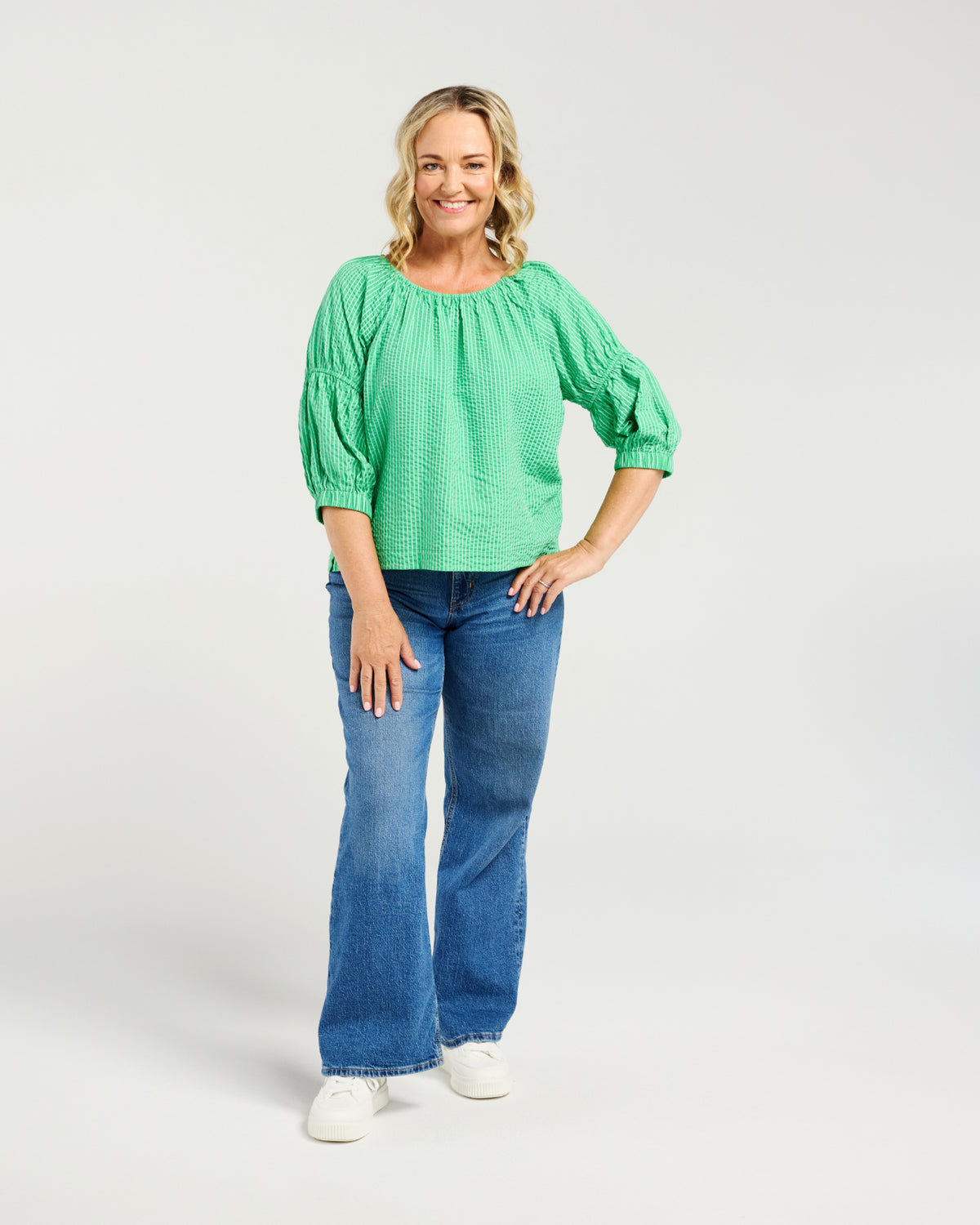 
                  
                    ZAFINA CAITLIN TOP-GREEN STRIPE
                  
                