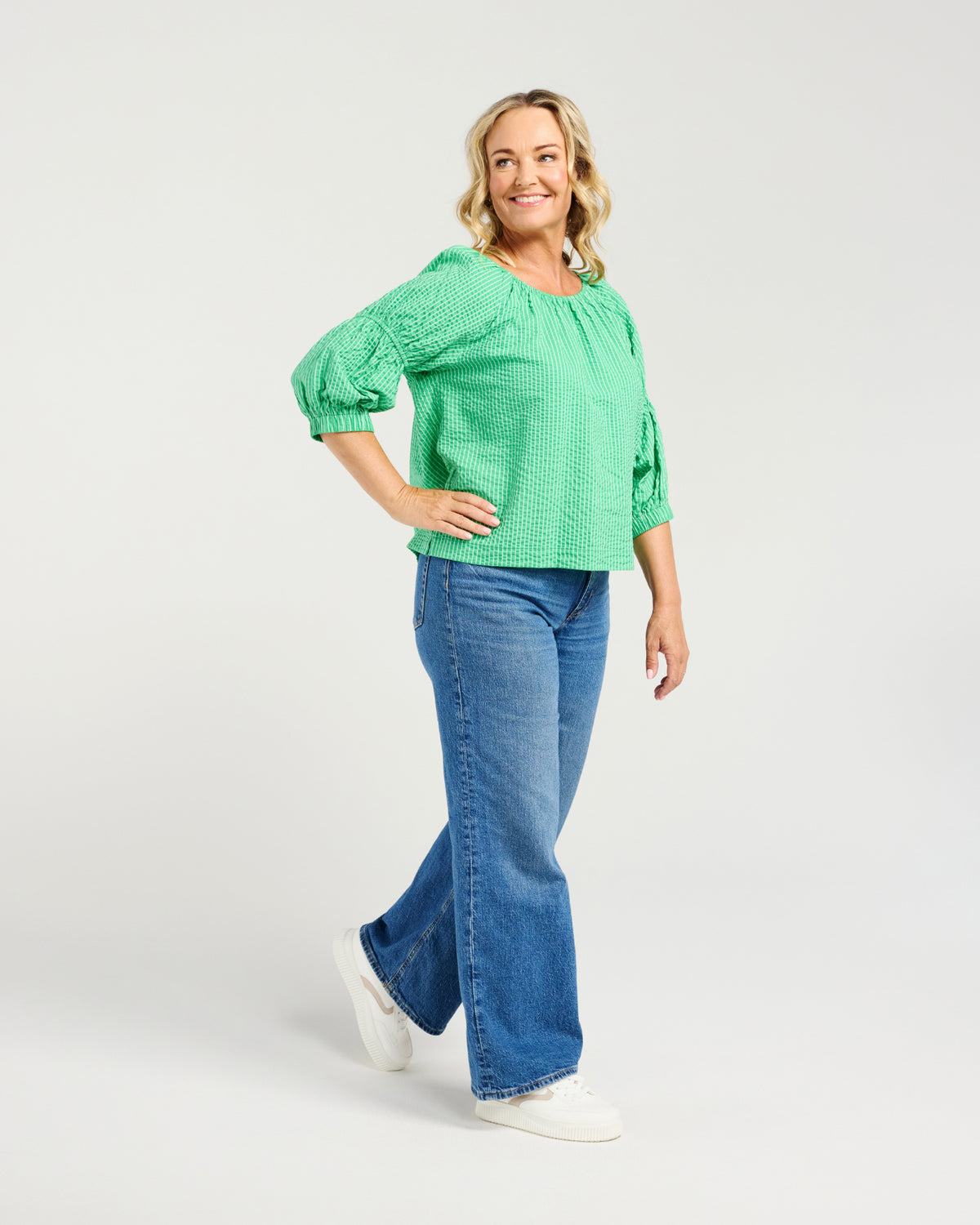
                  
                    ZAFINA CAITLIN TOP-GREEN STRIPE
                  
                