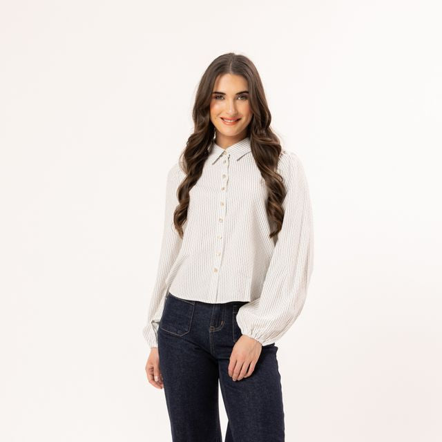 
                  
                    VALENTINA BLOUSE-WHITE STRIPE
                  
                
