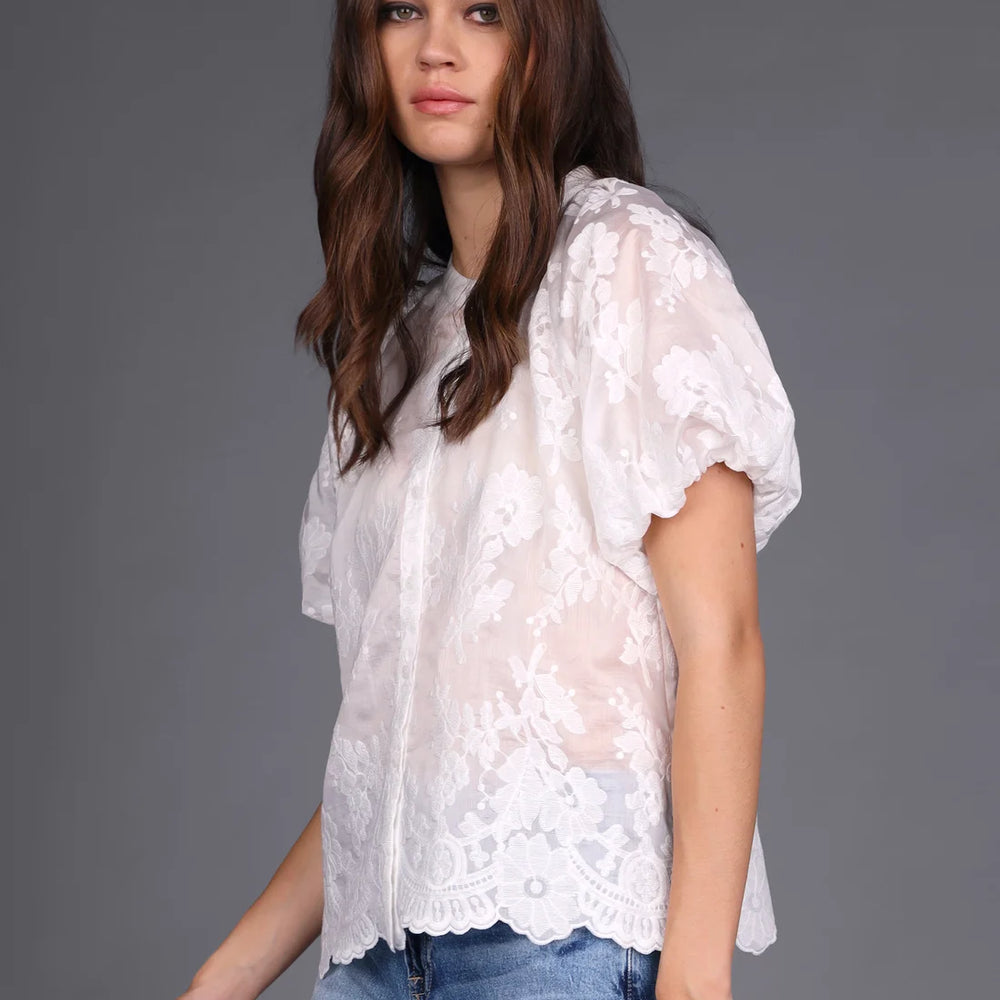 
                  
                    STORM embroidered lace shirt -white
                  
                