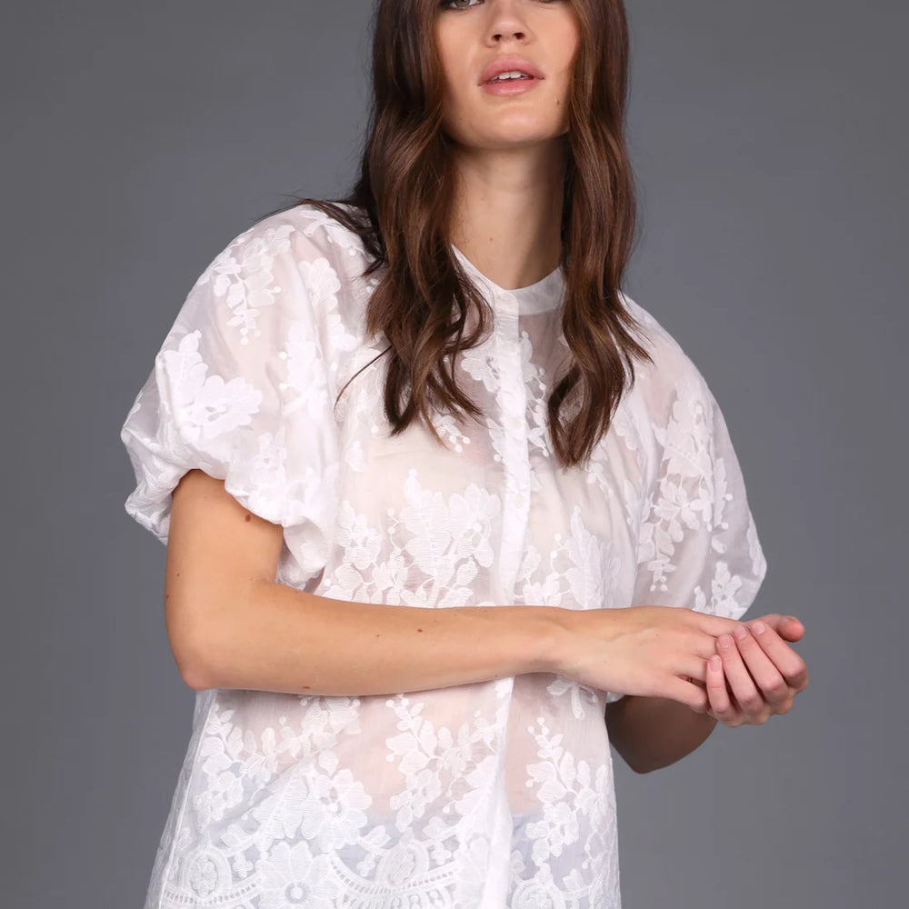 
                  
                    STORM embroidered lace shirt -white
                  
                
